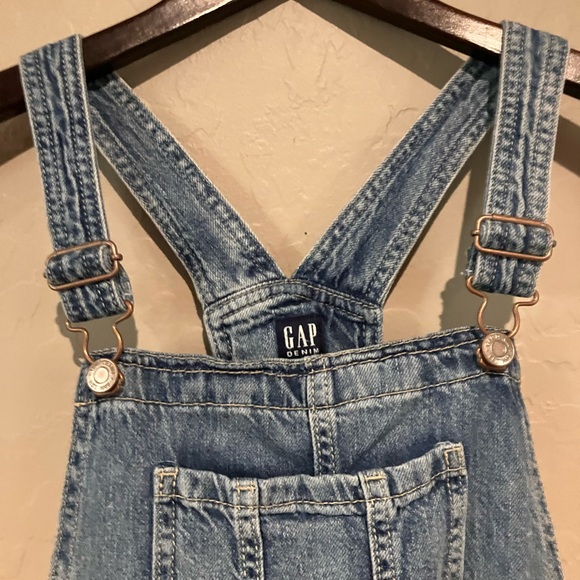 Gap Juniors Blue Size XL Denim Square Neck Straight Leg Denim Overalls - Picture 4 of 13